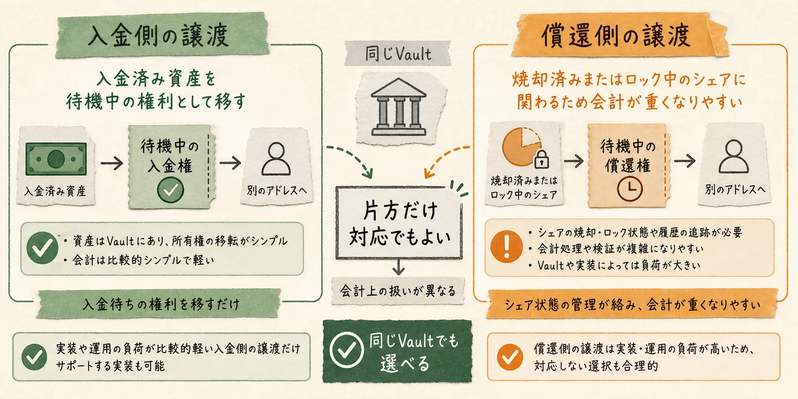 なぜ入金用と償還用を分けるのかの図