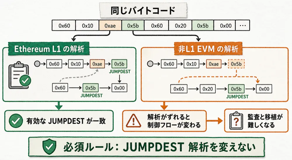 JUMPDEST解析がずれる時のリスク