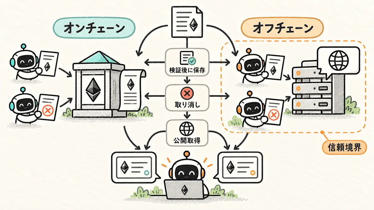 ERC8092のオンチェーン保存とオフチェーン保存の責務